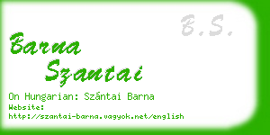 barna szantai business card